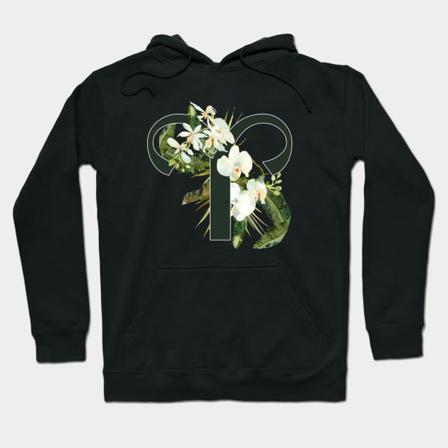 Aries Horoscope Zodiac White Orchid Design Hoodie by bumblefuzzies